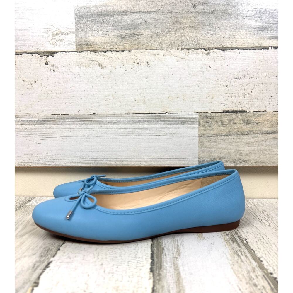 Alex Marie Womens 9 Blue Leather Slip On Ballet Flats Casual Loafer Shoes NEW